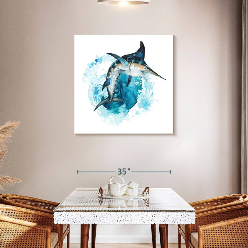 Brampt Blue Marlin Splash, 36" H x 36" W