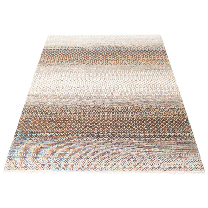 Tapis gris ombre en soie 6 pi 3 po x 9 pi 3 po