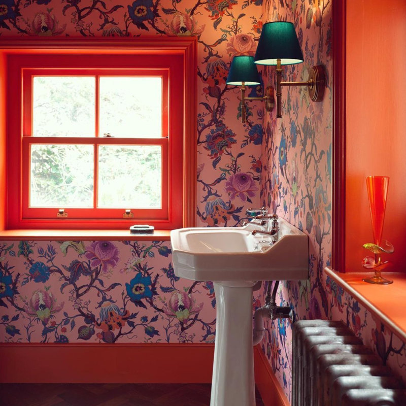 Artemis 9.84' L x 70.8" W Wallpaper Roll, Amaranth Pink