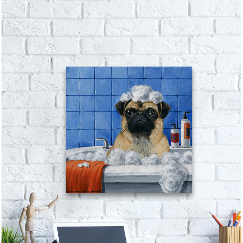 I Hate Baths - Wrapped Canvas Painting, 45cm H x 45cm W x 3.81cm D