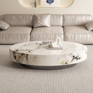 Oval marble coffee table living room