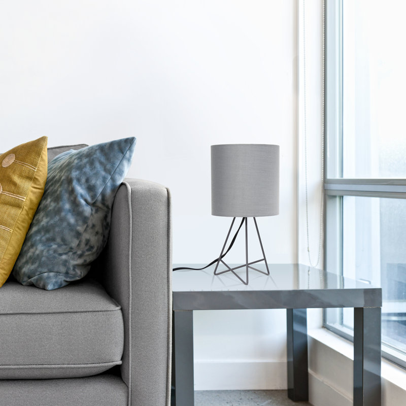Lampe de table Dunnam, gris, gris, Non
