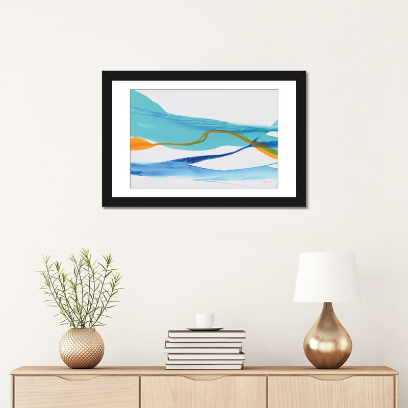 " Near Cold Lake " by Patricia Coulter, 16" H x 24" W x 1" D, Black Framed Fine Art Paper, White