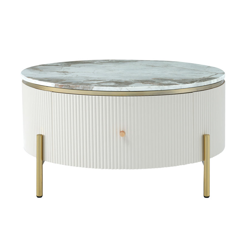 Table basse moderne avec 2 grands tiroirs de rangement Modern (31,5 po)