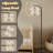  Arc Floor Lamp Vintage Art Deco Seamless Geometric decorative Tall Modern Standing Lamp LED Adjustable Linen Lampshade 3 Color Temperatures