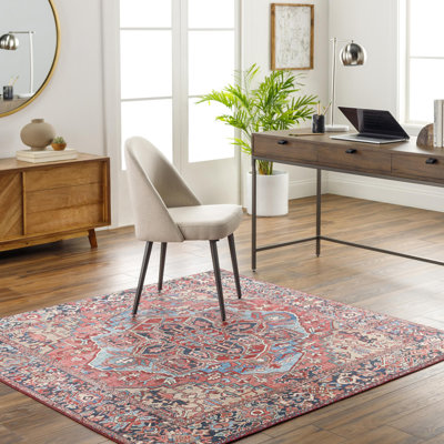 Tapis oriental rouge vif / beige / bleu Longino