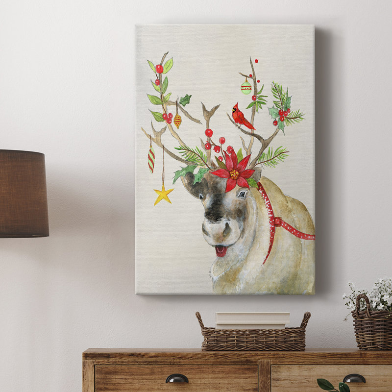 Playful Reindeer II - galerie sur mesure, H 27 po x l 18 po