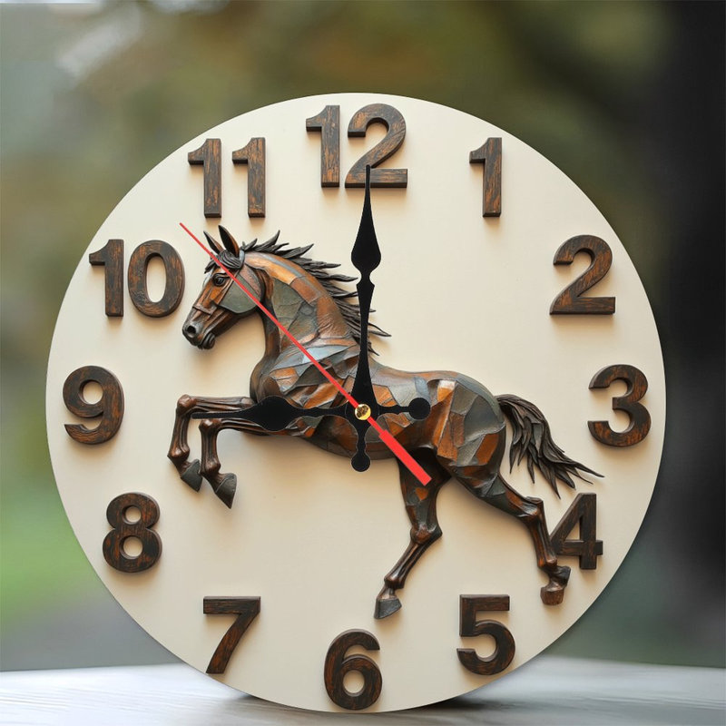 Horloge murale cheval