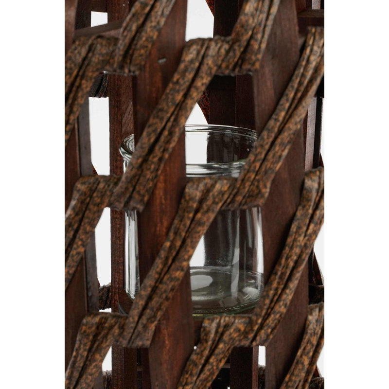 Polyester Lantern, Dark Brown, 49cm H x 31cm W x 31cm D