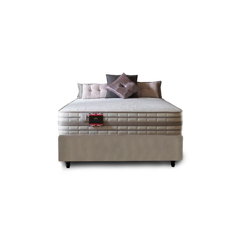 Aspelare Pocketsprung Divan Bed Set, 2 Drawers, Silver Plush Velvet, Small Single
