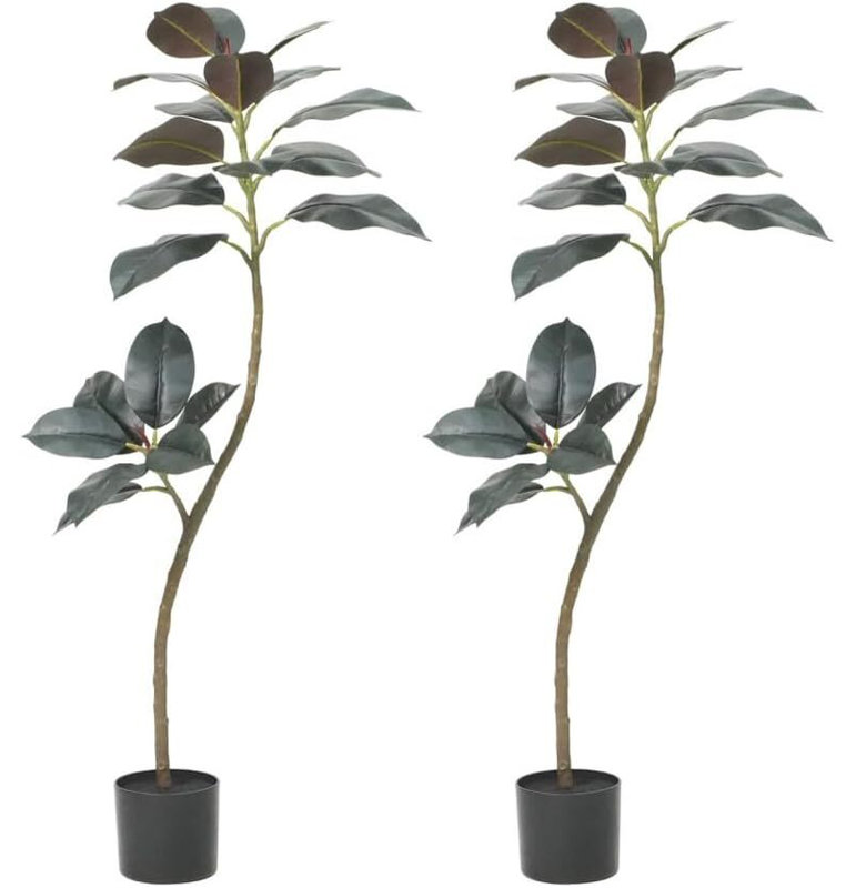 Hévéa artificiel, grand faux arbre avec pot, H 47,24 po