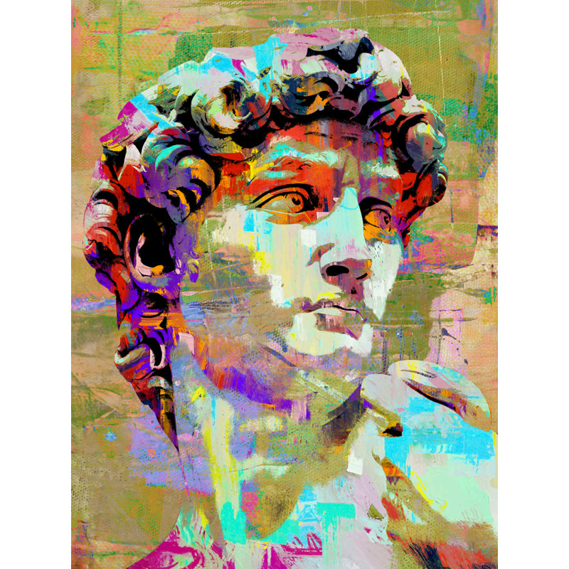 «David 3» par Stephen Chambers, peinture sur toile tendue, H 18 po x l 15 po x P 1,5 po