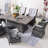 Aeryna 6-Person Dining Set With Integrated Fire Pit & Ice Bucket Table