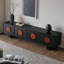 Meuble télé Mid-Century en bois massif multifonctionnel
