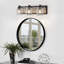 Applique murale pour salle de bain 3 lumières avec abat-jour en verre bullé transparent Vanity