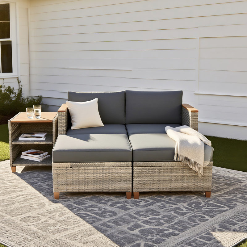 Ensemble de chaise longue de patio Fulvia, Blanc crème