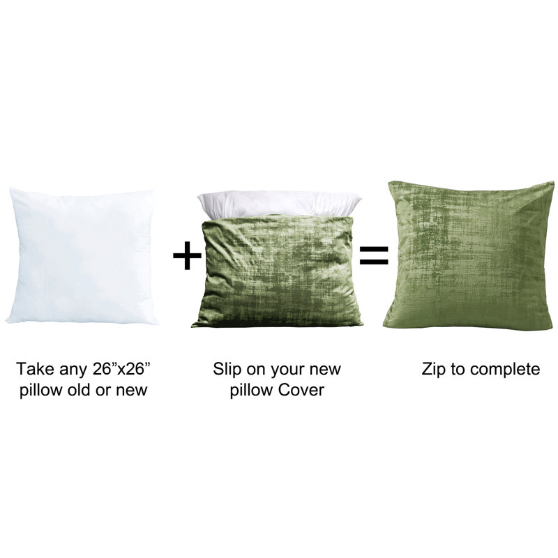 Square Euro Cushion Cover, Calla Green