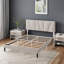 Beda Upholstered Bed Frame with Padded Tufted Headboard-1446738172-1446738173