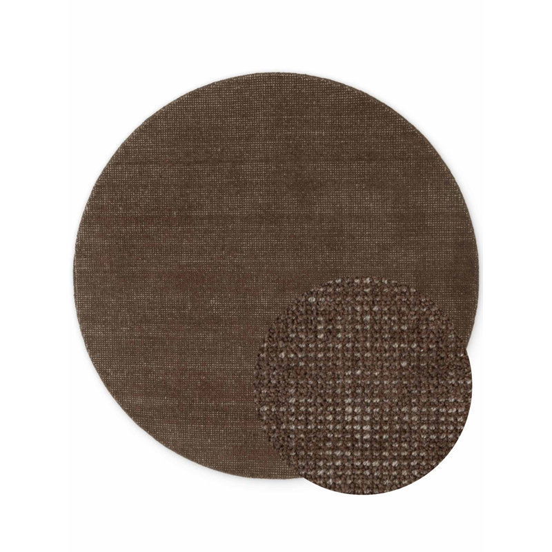 Demarlo Wool Hand Woven Area Rug, Brown, Round 200 cm