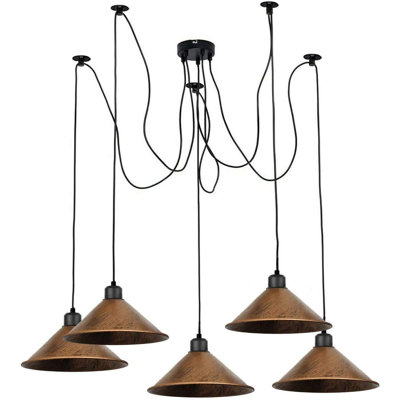 5 - Light Brushed Copper Cone Pendant