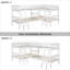 Lit simple superposé en forme de L en bois massif blanc classique pour 4 personnes, style Mission pour chambres familiales et soirées pyjama