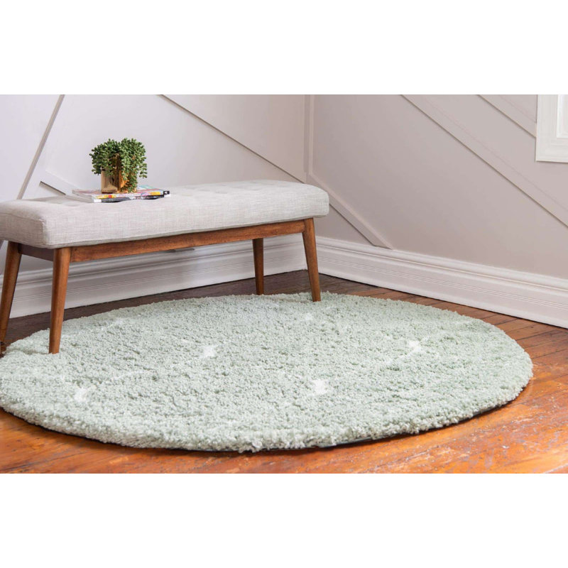 Tapis à poil long à poils longs Walsenburg, Rond 5 pi