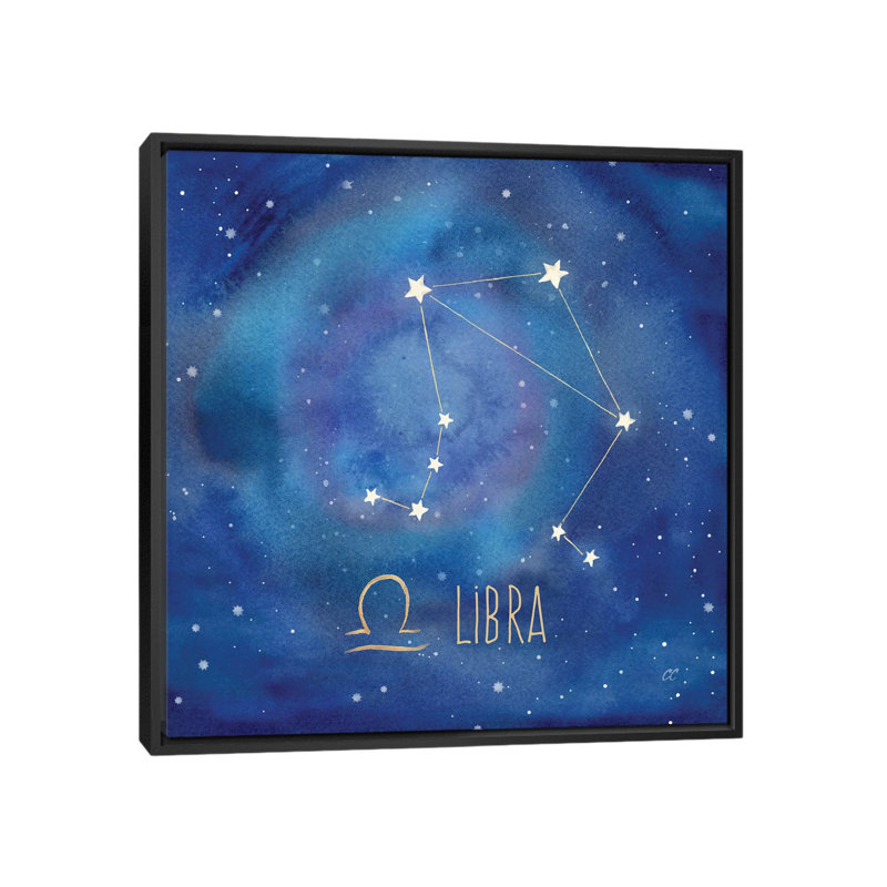 « star sign libra », impression sur toile, H 18 po x l 18 po x P 1,5 po, Toile avec cadre noir