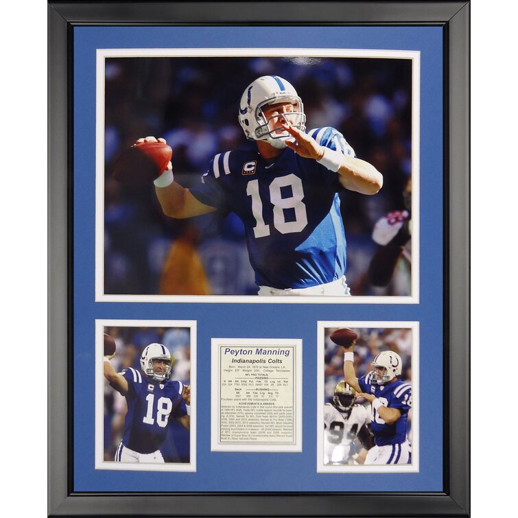 Peyton Manning Autographed Blue Jersey - Beautifully Matted and