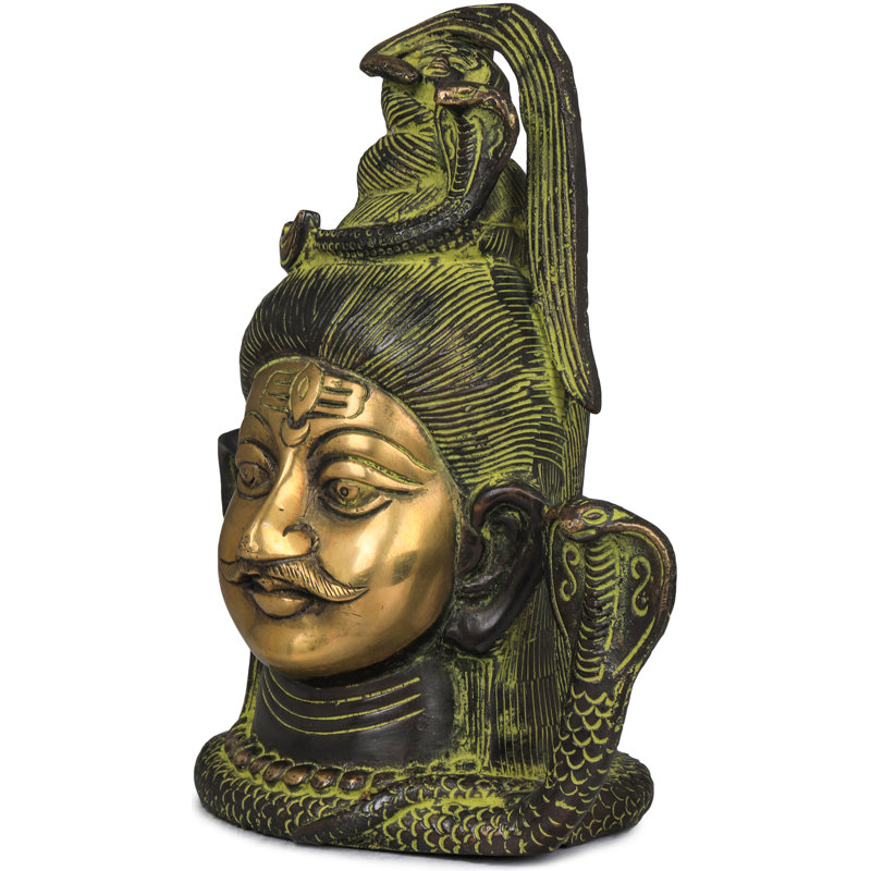 Statue du dieu Shiva, Noir / vert / or