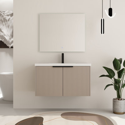 Ensemble de meuble-lavabo simple 36 po avec plateau en résine Larchdale