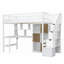Lit mezzanine simple en bois avec bureau intégré, DEL, rangement - aucun sommier nécessaire, fabrication robuste-1074573033