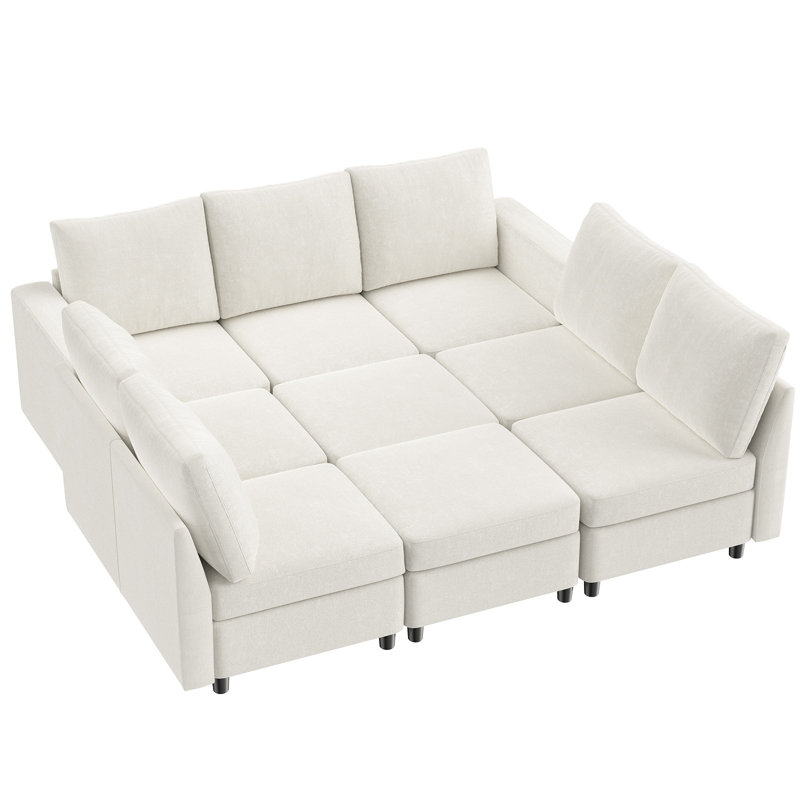 Canapé modulaire 9 pièces VINGLI, Chenille beige