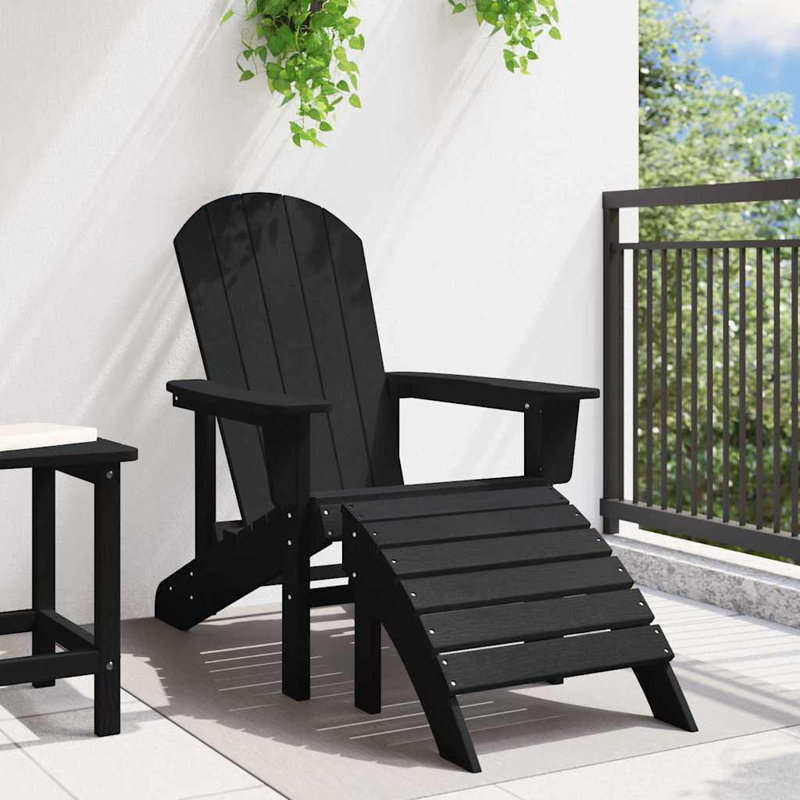 Outdoor Adirondack Chair, Black