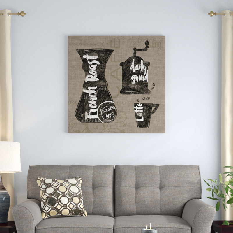 "Linen Coffee IV" par Sue Schlabach, impression sur toile non encadrée, H 36 po x l 36 po