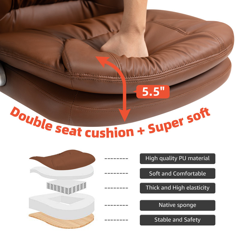 Chaise de cadre ergonomique, Brun