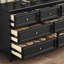 Armoire d'appoint en bois manufacturé noir massif-187981358