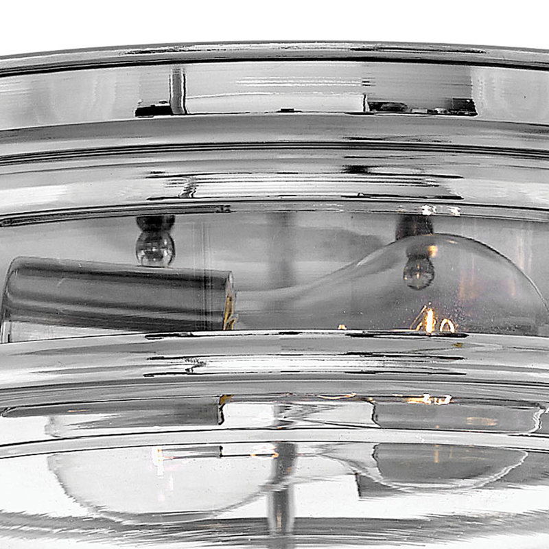 Hadley Two-Light Flush Mount Ceiling Light, Chrome, Incandescent, Clear