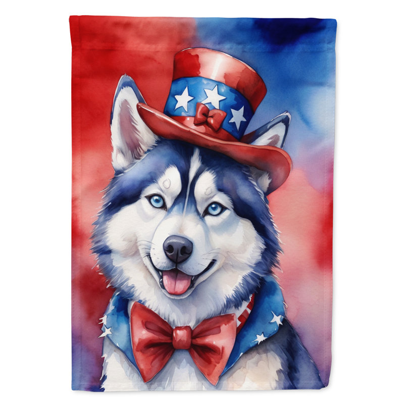 Drapeau patriotique du jardin américain, Husky sibérien