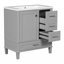 Meuble-lavabo simple 18 po avec plateau en bois massif Onkar-972732615