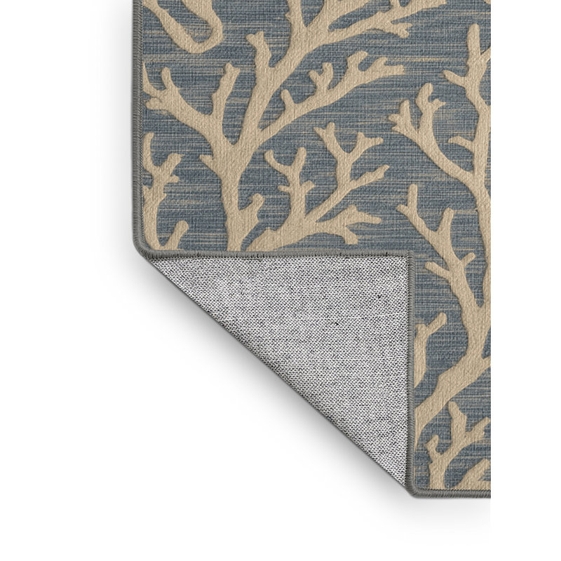  Tapis nautique lavable à motifs coraux, Carré 4 pi