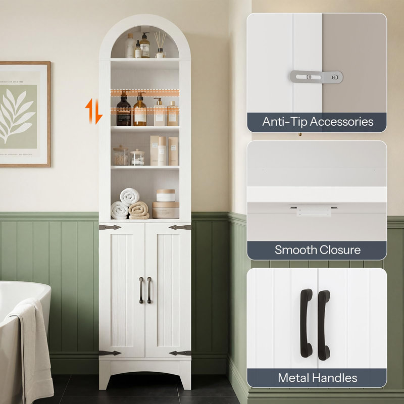Grande armoire de rangement 67 po pour salle de bain, 66.9" H x 15.7" W x 11.8" D