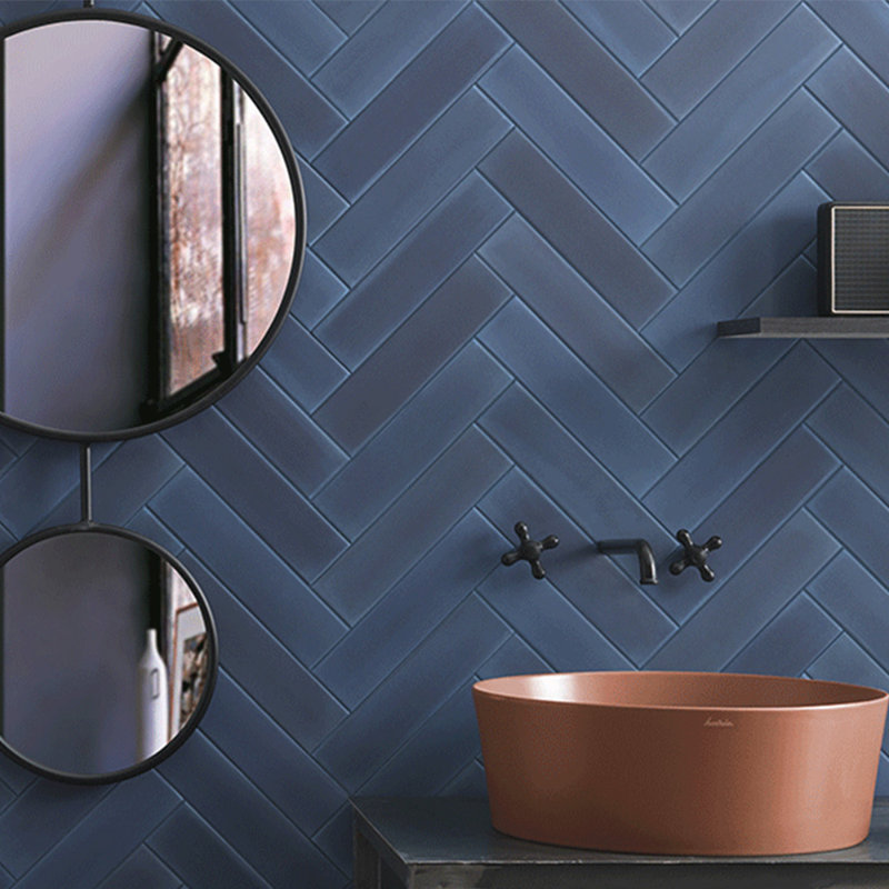 Carreau de porcelaine pour mur et plancher 3X11 Chromatica, Bleu