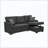 Linen Blend Upholstered Sectional Pull-Out Bed Chaise Storage