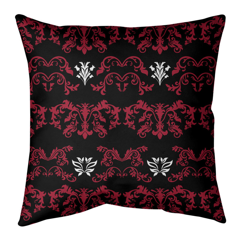 Housse de coussin Atlanta Football Baroque, Noir / Rouge / Blanc, Simili daim, 14 po x 14 po