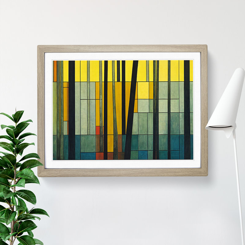 Revered Forest 1 Piece Single Picture Frame Painting, 25cm H x 34cm W x 2cm D, Oak Framed