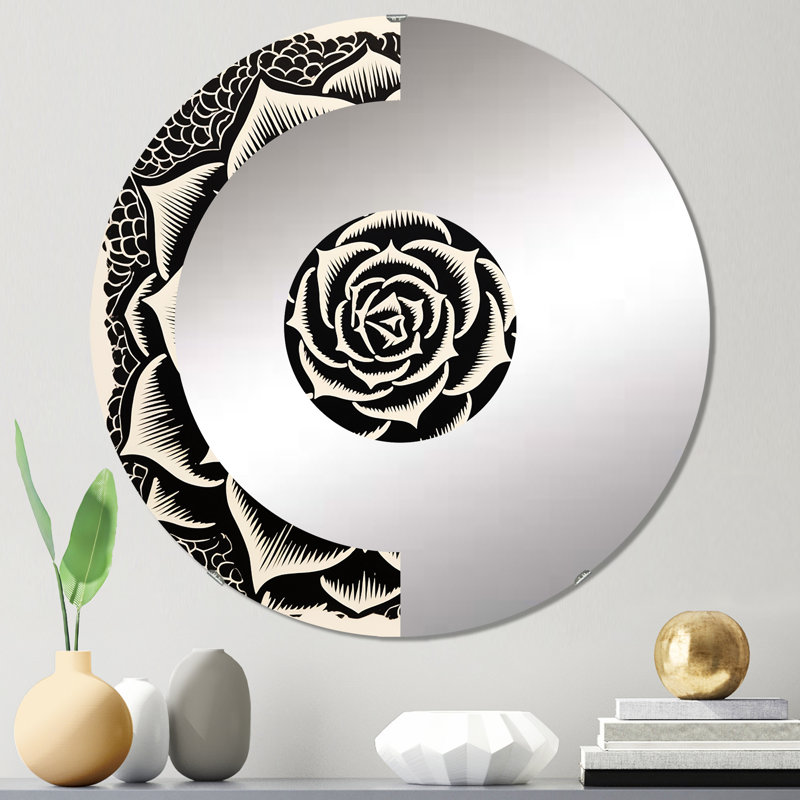 Erikki - Miroir mural demi-cercle, 23,6 po x 23,6 po