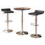 Ensemble de table de bar réglable en bois et en métal chromé et 2 tabourets pivotants réglables en chrome-1080576744