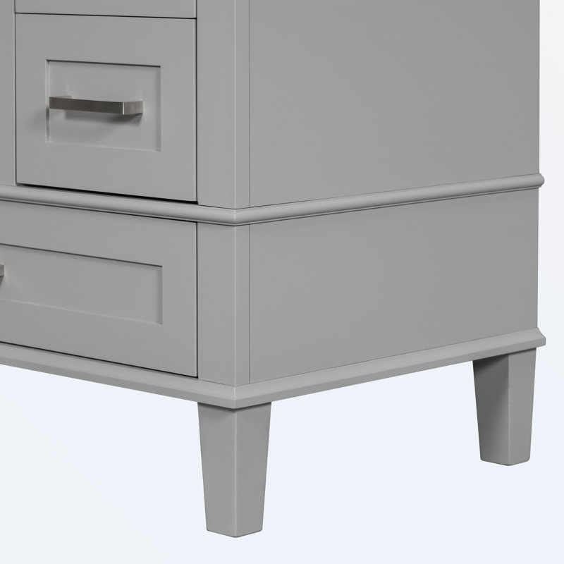 Omani 30'' Single Bathroom Vanity with Top, Gray
