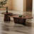 Solid wood oval creative retro tea table