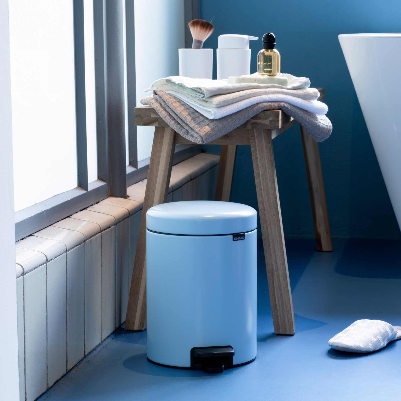 Brabantia Newicon 1.3gal Step-On Can, Dreamy Blue